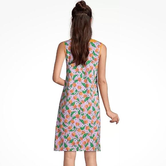 Draper James x Lands’ End Peach Floral Sleeveless Cotton Mini Dress Size XS - Picture 10 of 16